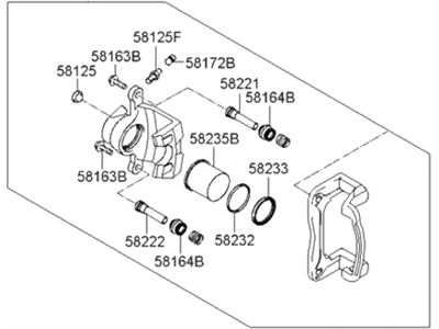 Hyundai 58310-3KA20 Caliper Kit-Rear Brake, LH