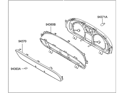 Hyundai 94001-3D530 Cluster Assembly-Instrument(Mph)