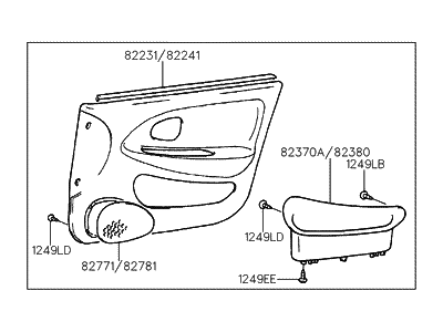 Hyundai 82302-29030-FK Panel Complete-Front Door Trim, RH