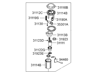 Hyundai 31110-25500 Complete-Fuel Pump