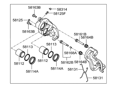 Hyundai 58180-2WA40 CALIPER Kit-Front Brake, LH