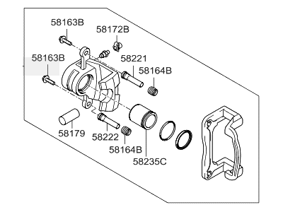 Hyundai 58310-2BA00 Caliper Kit-Rear Brake, LH