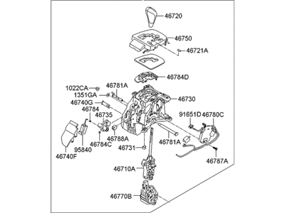 Hyundai 46700-2M100-9P Lever Assembly-Automatic Transmission