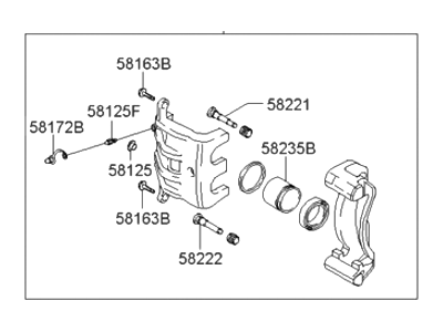 Hyundai 58311-26A10 Caliper Kit-Rear Brake, RH