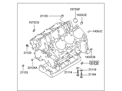 Hyundai 21100-37300 Block Assembly-Cylinder