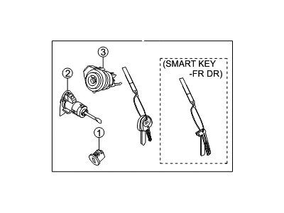 Hyundai 81905-3J020 Lock Key & Cylinder Set