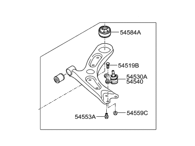 Hyundai 54500-F3000 Arm Complete-Front Lower, LH