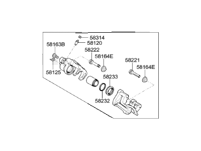 Hyundai 58310-C2A10 Caliper Kit-Rear Brake, LH