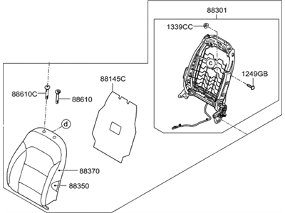 Hyundai 88300-F2500-XFN Back Assembly-Front Seat, LH