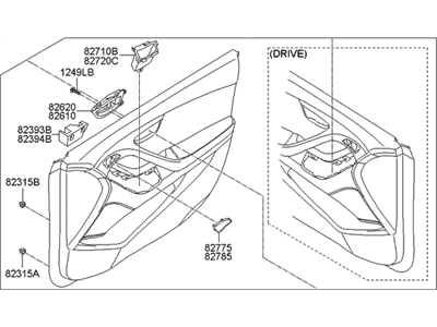 Hyundai 82306-3X041-RAS Panel Assembly-Front Door Trim, RH