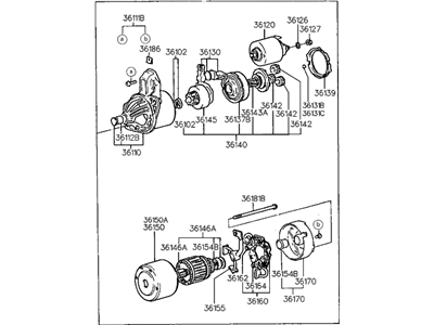 Hyundai 36100-35050 Starter Assembly(1.2Kw)