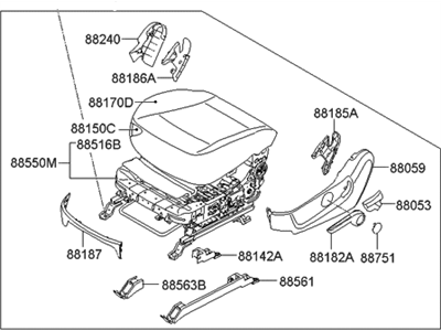 Hyundai 88105-3J000-R7C Cushion Assembly-Front Seat, Driver