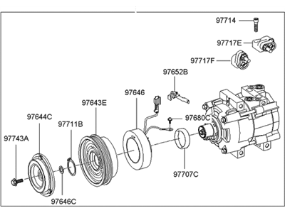 Kia 9770139881 Air Conditioner Compressor Assembly