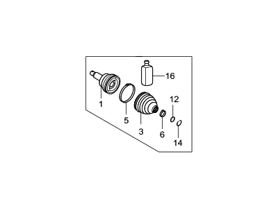 Hyundai 49580-3V510 Joint & Boot Kit-Front Axle Wheel