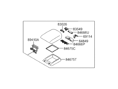 Hyundai 84660-3J100-6T Console Armrest Assembly