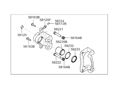 Hyundai 58310-3LA10 Caliper Kit-Rear Brake, LH