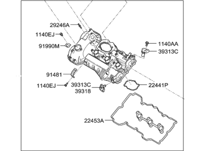 Hyundai 22410-3CGC2 Cover Assembly-Rocker, LH