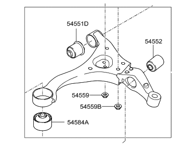 Hyundai 54500-3K500 Arm Complete-Front Lower, LH