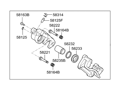 Hyundai 58311-2HA51 Caliper Kit-Rear Brake, RH