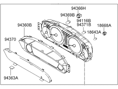 Hyundai 94004-2D051 Cluster Assembly-Instrument(Mph)