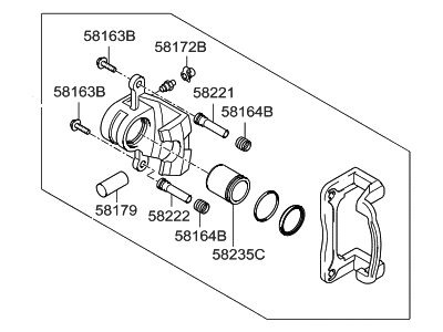 Hyundai 58311-2BA00 Caliper Kit-Rear Brake, RH