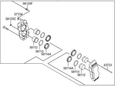 Hyundai 58180-3NA80 CALIPER Kit-Front Brake, LH