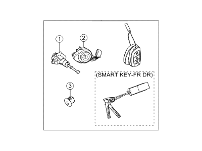 Hyundai 81905-4Z000 Lock Key & Cylinder Set