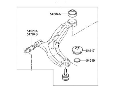 Hyundai 54500-2C000 Arm Complete-Lower, LH