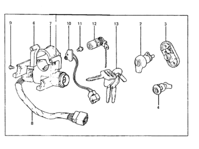 Hyundai 81905-21050 Lock Key & Cylinder Set