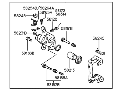 Hyundai 58320-29A10 Caliper Kit-Rear Brake, RH