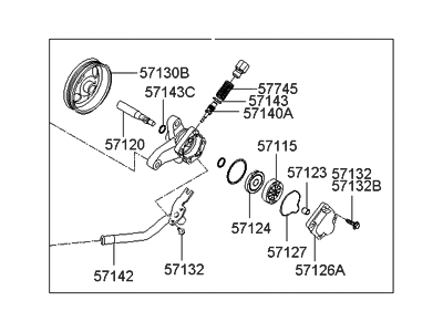 Hyundai 57100-3L100 Pump Assembly-Power Steering Oil