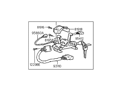 Hyundai 81900-23B10 Lock Assembly-Steering & Ignition