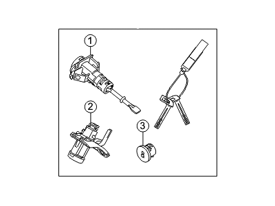 Hyundai 81905-3N000 Lock Key & Cylinder Set