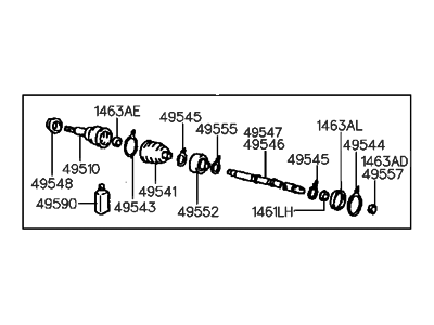 Hyundai 49508-23B01-RM Reman Cv Axle LH