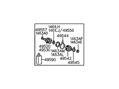 Hyundai 49605-33A21 Joint Kit-Front Axle Differential Side