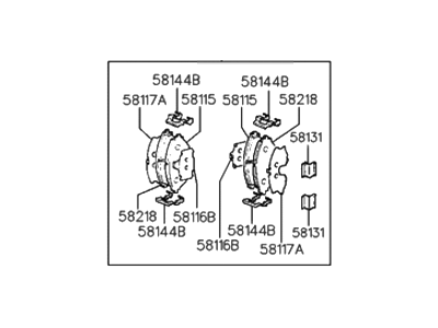 Hyundai 58101-34A21 Front Disc Brake Pad Kit