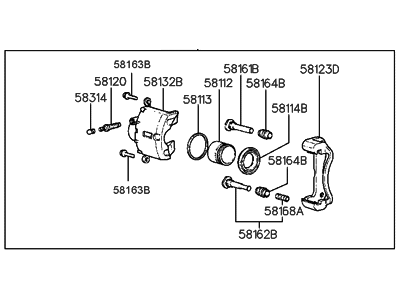 Hyundai 58190-34A00 CALIPER Kit-Front Brake, RH