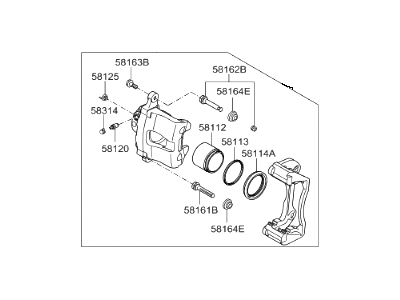 Kia 58190D4A20 Caliper Kit-Front Brake