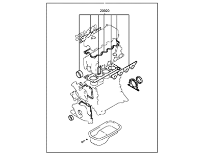 Hyundai 20910-38C00 Gasket Kit-Engine Overhaul