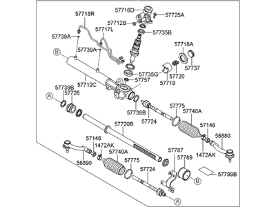 Hyundai 57700-1F102 Gear & Linkage Assembly-Power Steering