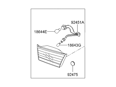 Hyundai 92403-0A500 Lamp Assembly-Rear Combination Inside, LH