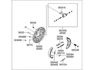 Hyundai 58360-2H000 Brake Assembly-Rear, RH