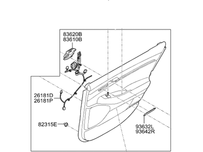 Hyundai 83307-D2500-NNB Panel Assembly-Rear Door Trim, LH