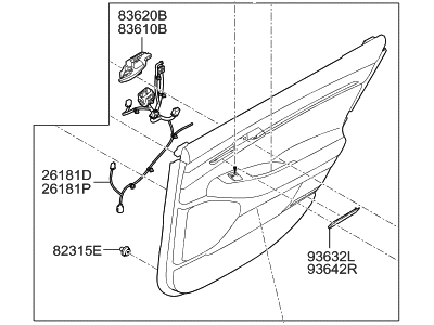 Hyundai 83308-D2500-NNB Panel Assembly-Rear Door Trim, RH