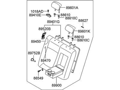 Hyundai 89400-0A700-FZO Back Assembly-Rear Seat RH