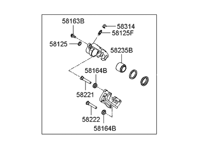 Hyundai 58310-2HA00 Caliper Kit-Rear Brake, LH