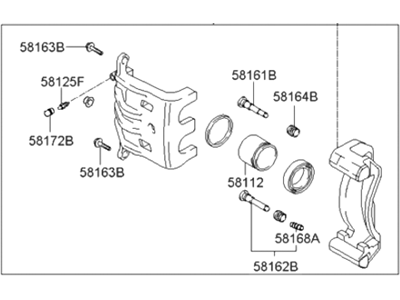 Hyundai 58180-26A10 CALIPER Kit-Front Brake, LH