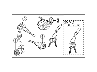 Hyundai 81905-3X080 Lock Key & Cylinder Set