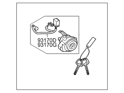 Hyundai 81900-3XF00 Key Sub Set-Steering Lock