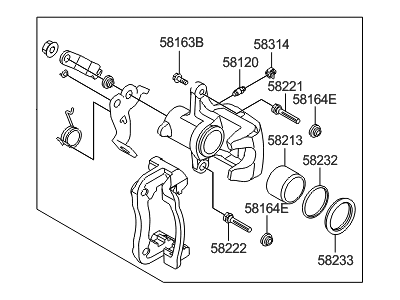 Hyundai 58311-A5A20 Caliper Kit-Rear Brake, RH